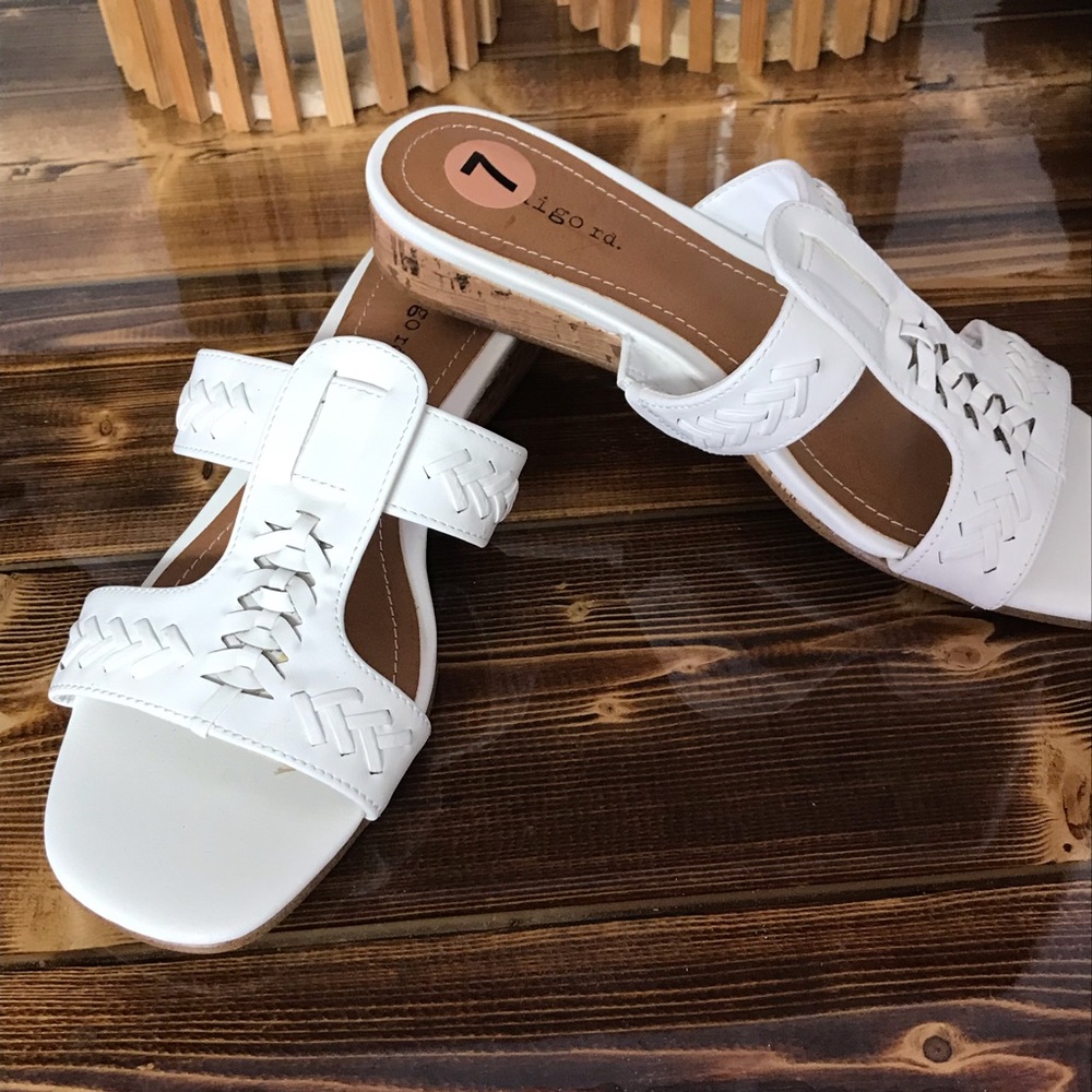 New indigo rd. White cork soles multi sizes